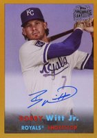 2024 Topps Archives Fan Favorites Premium Autographs #BW Bobby Witt Jr. Gold Foilboard Baseball Card