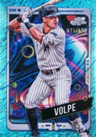 2024 Topps Chrome Cosmic #19 Anthony Volpe Aqua Equinox Refractor Baseball Card