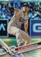 2017 Topps Chrome #25 Clayton Kershaw With Hat-Prism Refractor Baseball Card
