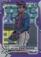 2021 Bowman Chrome #38 William Contreras Purple Refractor Baseball Card