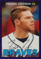 2016 Topps Heritage #487 Freddie Freeman Chrome-Purple Refractor Baseball Card