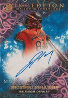2023 Bowman Inception Primordial Prospects Autographs #PPAJH Jackson Holliday Blue Foil Baseball Card