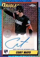 2025 Topps Silver Pack 1990 Chrome Promo Autograph #CMA Coby Mayo Baseball Card