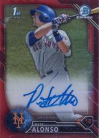 2016 Bowman Draft Chrome Draft Picks Autographs #CDAPA Pete Alonso Red Refractor Baseball Card