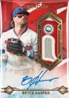 2020 Topps Diamond Icons Autographed Jumbo Patches #AJPBH Bryce Harper Red Baseball Card