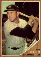 1962 Topps #169GT Bob Cerv Green Tint Baseball Card