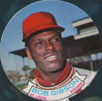 1972 Topps Candy Lids Test Issue # Bob Gibson Baseball Card