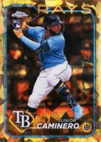 2024 Topps Chrome Sapphire #628 Junior Caminero Gold Baseball Card
