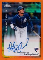 2019 Topps Chrome 1999 Topps Chrome Autographs #FTJ Fernando Tatis Jr. Orange Refractor Baseball Card