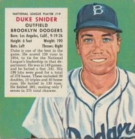 1955 Red Man Tobacco #19 Duke Snider Hand Cut-Without Tab Baseball Card