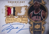 2007 Upper Deck Chronology Stitches in Time #JO Michael Jordan Autograph Patch-25 Basketball Card