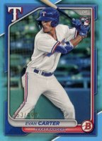 2024 Bowman #46 Evan Carter Sky Blue Baseball Card