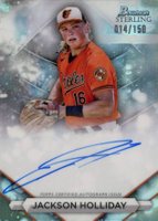 2023 Bowman Sterling Prospect Autographs #PAJH Jackson Holliday Refractor Baseball Card