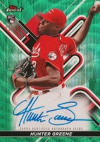 2022 Topps Finest Finest Autographs #HG Hunter Greene Green Wave Refractor Baseball Card