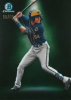 2023 Bowman Spotlights #BS11 Jackson Chourio Green Refractor Baseball Card