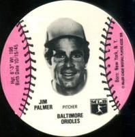 1978 Wiffle Ball Discs # Jim Palmer Baseball Card