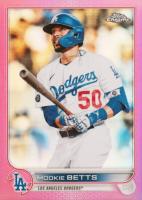 2022 Topps Chrome #100 Mookie Betts Pink Refractor Baseball Card