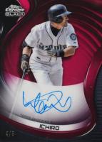 2022 Topps Chrome Black Autographs #I Ichiro Red Refractor Baseball Card