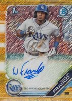 2019 Bowman Prospect Autographs Chrome #WF Wander Franco Gold Shimmer Baseball Card