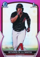 2023 Bowman Chrome Prospects #BCP116 Deyvison de los Santos Fuchsia Refractor Baseball Card