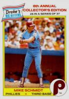 1986 Drake's #26 Mike Schmidt Hand Cut Baseball Card