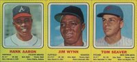 1970 Transogram Hand Cut # Hank Aaron/Jim Wynn/Tom Seaver Side Panel Baseball Card