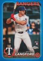 2024 Topps Chrome #122 Wyatt Langford Blue Refractor Baseball Card