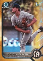 2022 Bowman Draft #BDC25 Drew Thorpe Chrome-Gold Refractor Baseball Card