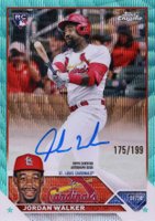 2023 Topps Chrome Rookie Autograph #RAJWA Jordan Walker Aqua Wave Baseball Card