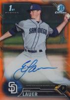 2016 Bowman Draft Chrome Draft Picks Autographs #CDAEL Eric Lauer Orange Refractor Baseball Card