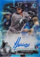 2017 Bowman Chrome Autograph Rookies #YM Yoan Moncada Blue Refractor Baseball Card