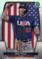 2023 Bowman Chrome World Baseball Classic Flag #WBC90 Mike Trout Refractor Baseball Card