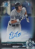 2017 Bowman Draft Chrome Draft Picks Autographs  #CDAEW  Evan White Black Refractor Baseball Card