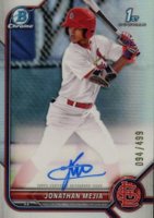 2022 Bowman Chrome Prospect Autographs #CPAJM Jonathan Mejia Refractor Baseball Card