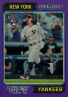2023 Topps Heritage #599 Anthony Volpe Chrome-Purple Hot Box Refractor Baseball Card
