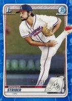 2020 Bowman Draft #BD20 Spencer Strider Chrome-Blue Refractor Baseball Card