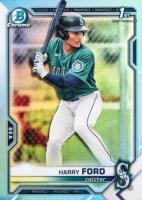 2021 Bowman Draft #BDC1 Harry Ford Chrome-Sky Blue Refractor Baseball Card
