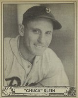 1940 Play Ball #102 Chuck Klein Baseball Card