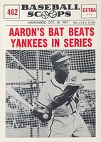 1961 Nu-Card Baseball Scoops #462 Aaron's Bat Beats Yankees in Series Baseball Card