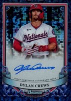 2024 Bowman Sterling Prospect Autographs #PADC Dylan Crews Blue Sterling Scintillate Baseball Card