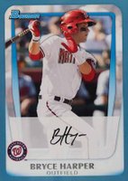 2011 Bowman Prospects #BP1 Bryce Harper Blue Baseball Card