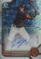 2022 Bowman Chrome Prospect Autographs #CPADV Diego Velasquez Speckle Refractor Baseball Card