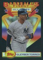 2020 Finest Flashbacks #107 Gleyber Torres Black Refractor Baseball Card