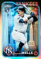 2024 Topps Chrome #281 Austin Wells Big Apple Refractor Baseball Card