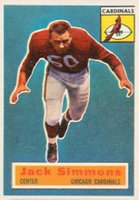 1956 Topps #82 Jack Simmons Football Card