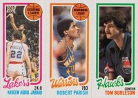 1980 Topps # Abdul-Jabbar/Parish/Burleson Basketball Card