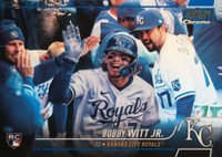 2022 Topps Stadium Club Chrome #2 Bobby Witt Jr. Blue Refractor Baseball Card