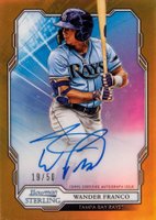 2019 Bowman Sterling Prospect Autographs #WF Wander Franco Gold Refractor Baseball Card