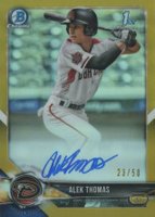 2018 Bowman Draft Chrome Draft Picks Autographs #CDAAT Alek Thomas Gold Refractor Baseball Card