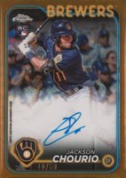 2024 Topps Chrome Logofractor Edition MLB Refractor Chrome Autographs #RCAJC Jackson Chourio Gold Refractor Baseball Card